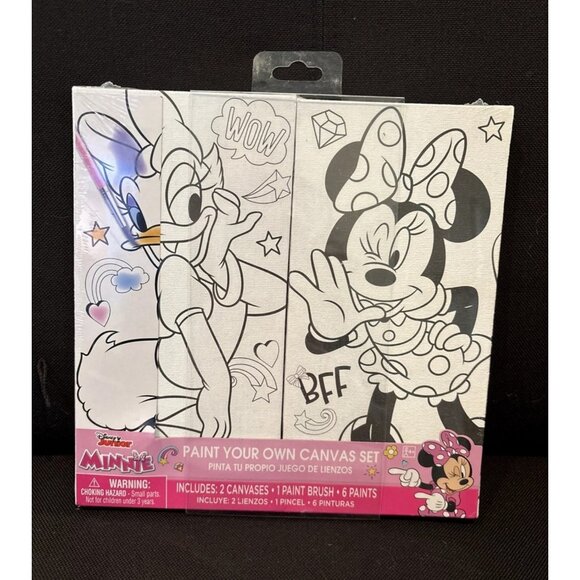 DISNEY Junior Minnie & Daisy Paint Your Own Canvas Kit Art Set - Picture 1 of 2